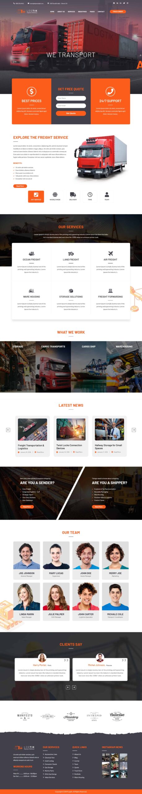 Demo 1 - Move and Packer WordPress Theme